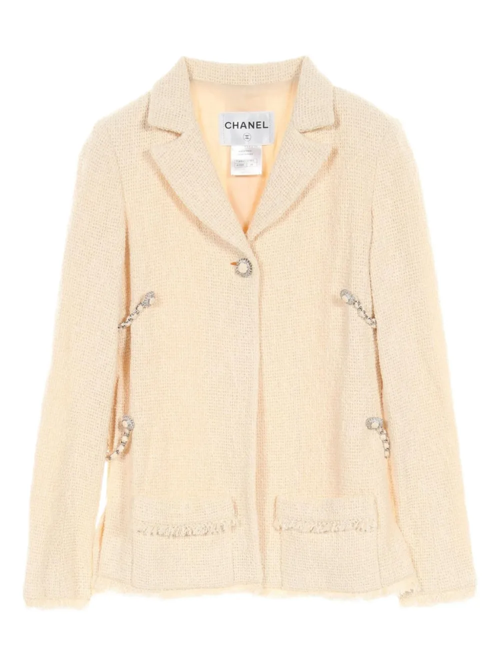 CHANEL Pre-Owned chamarra de tweed 1986-1988 | neutro | Image 1