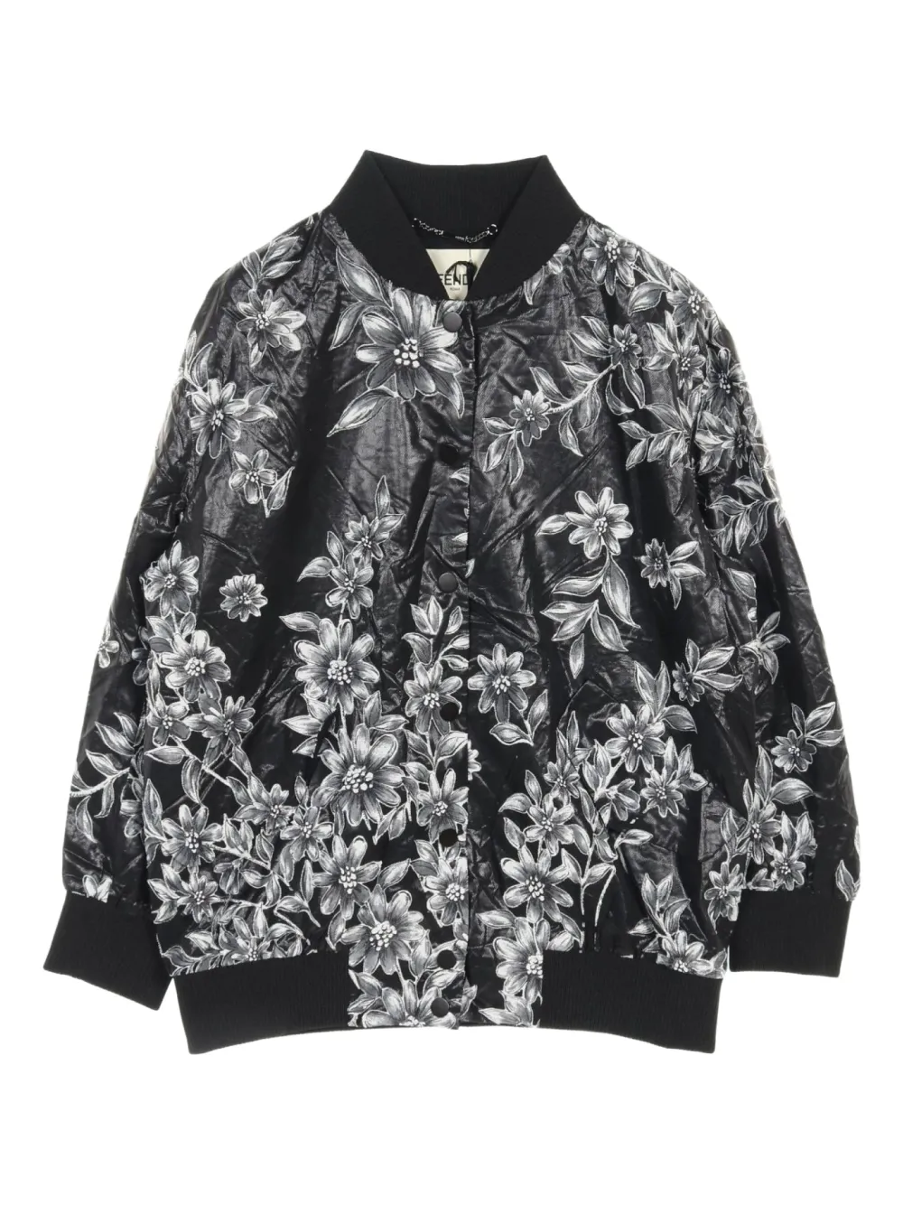 Fendi Pre-Owned 2010s floral-print bomber jacket | Black | Image 1