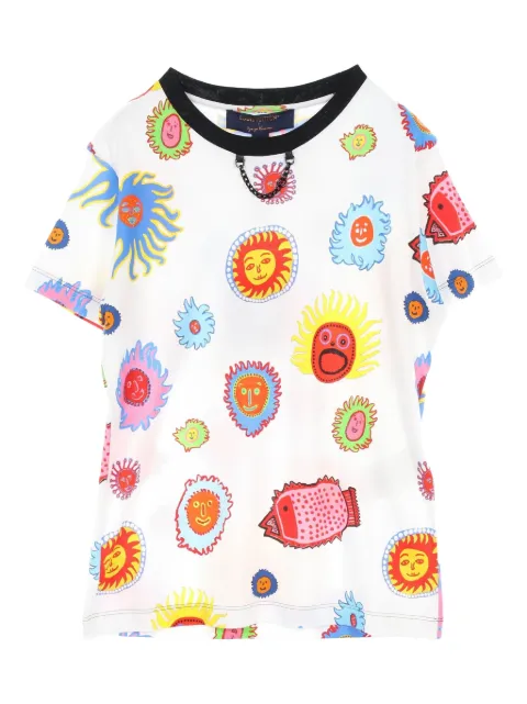 Louis Vuitton Pre-Owned 2020s x Yayoi Kusama face-print cotton t-shirt