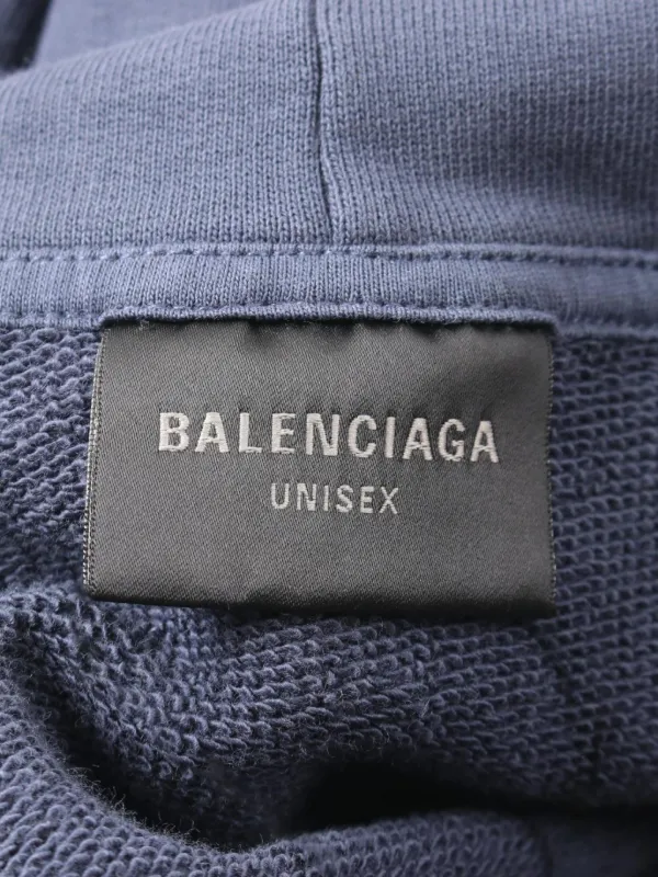 Balenciaga Pre-Owned 2020s Crypto BB-logo Hoodie Blue FARFETCH NO
