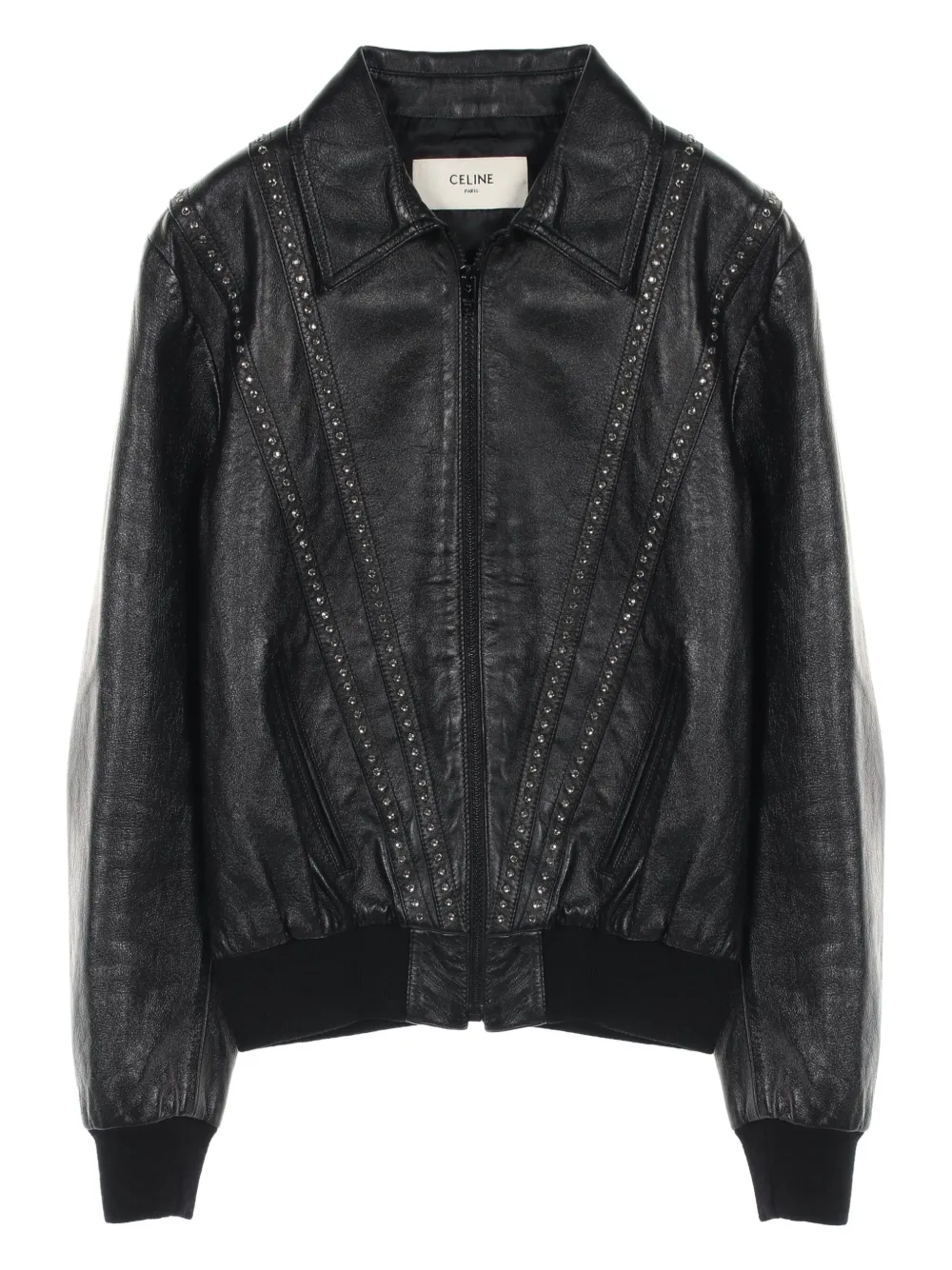Pre-owned Celine 2010s Rhinestone-embellished Leather Jacket