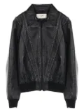 Céline Pre-Owned 2010s rhinestone-embellished leather jacket - Black