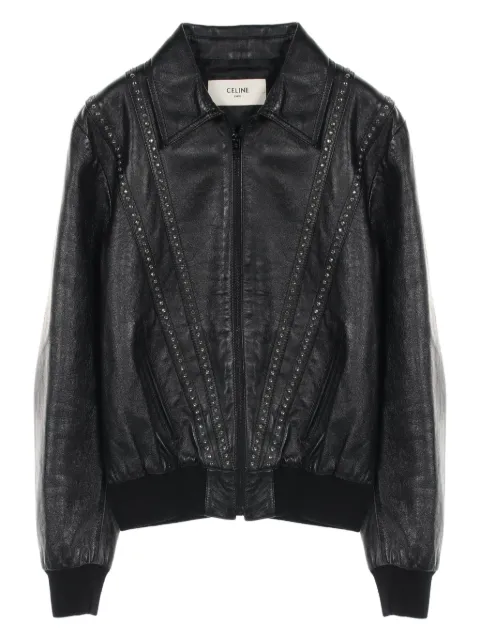 Céline Pre-Owned 2010s rhinestone-embellished leather jacket