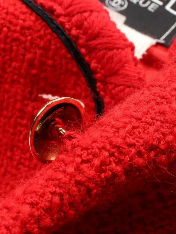 CHANEL Pre-Owned 1986-1988 ノーカラーツイードコート | レッド