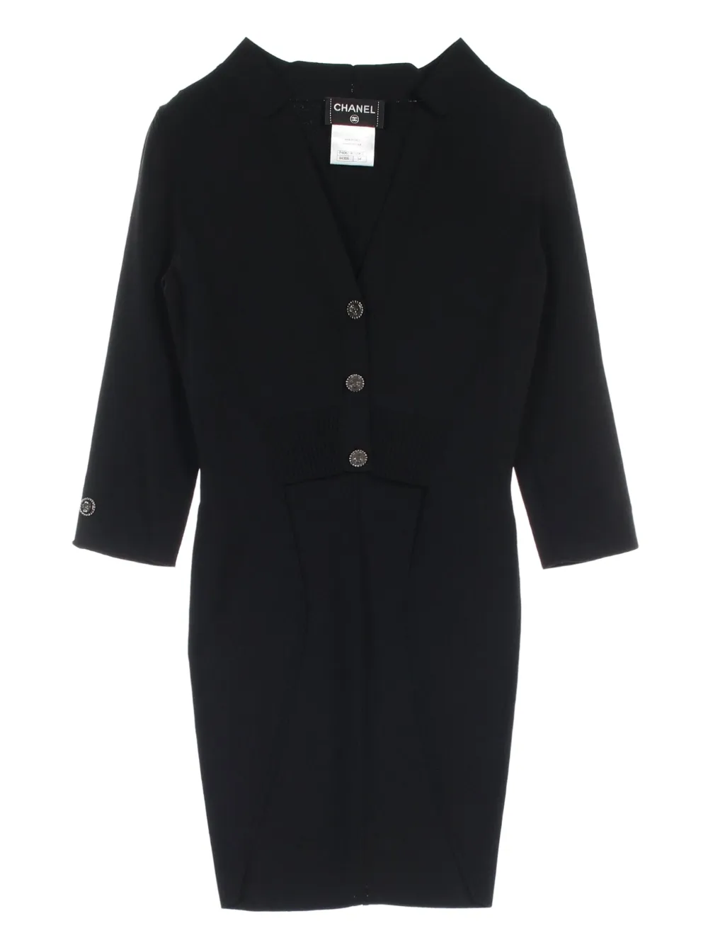 CHANEL Pre-Owned 1986-1988 high-low hem cardigan – Black