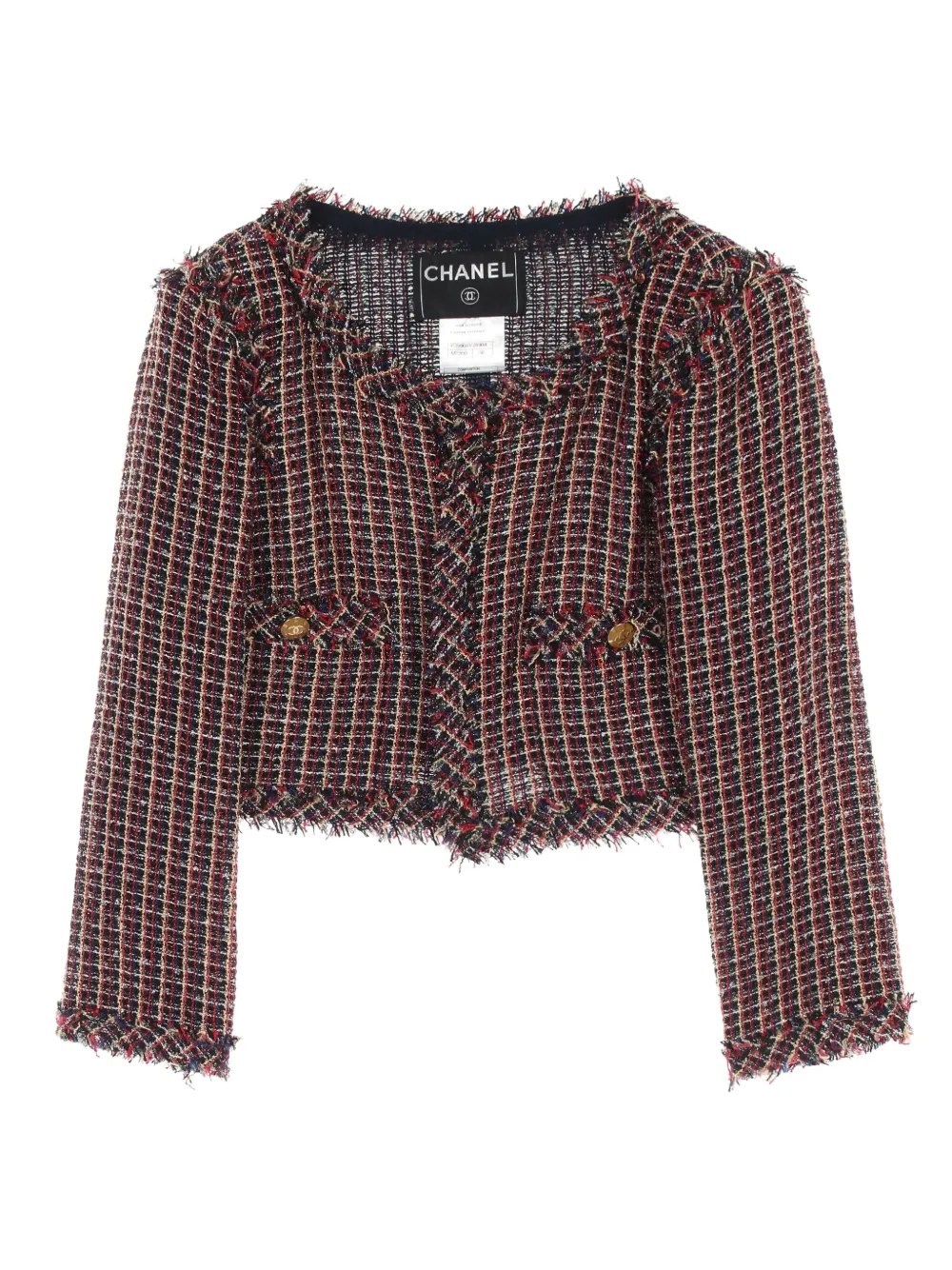 CHANEL Pre-Owned 1986-1988 round-neck tweed jacket | Black | Image 1