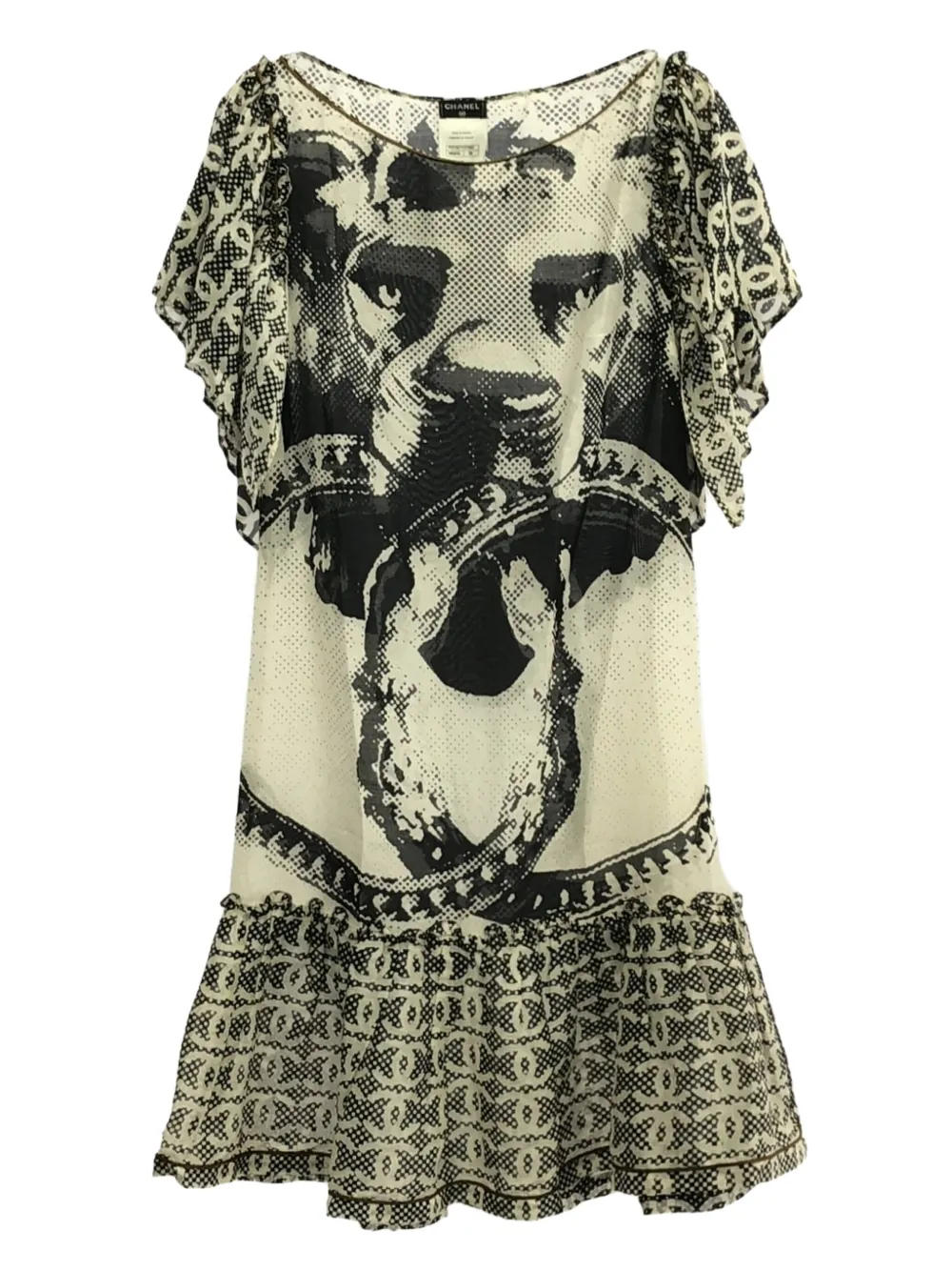 CHANEL Pre-Owned vestido con estampado gráfico 2000 | negro | Image 1