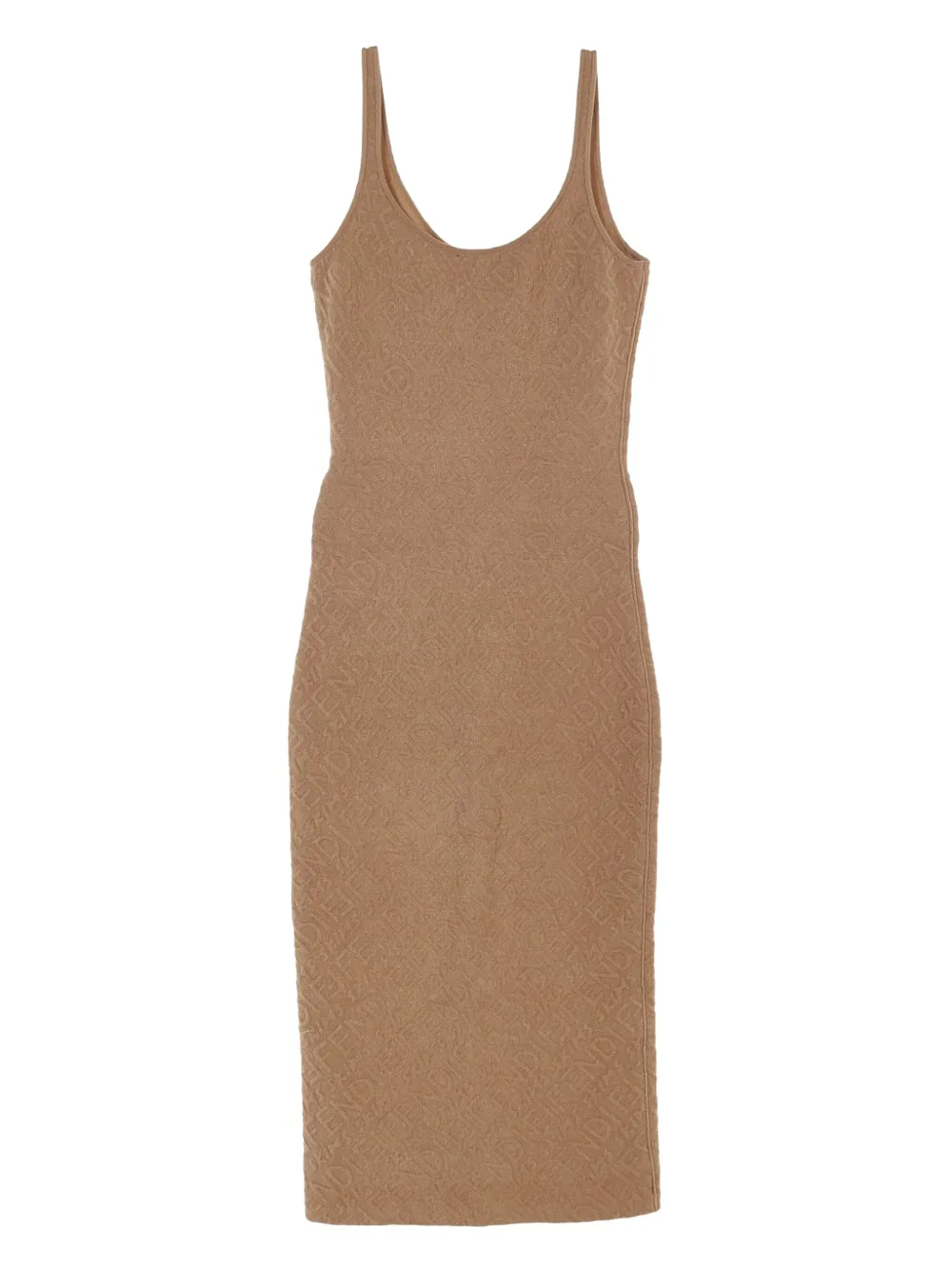 Fendi Pre-Owned x Skims 2010s midi-jurk met logo-jacquard - Beige