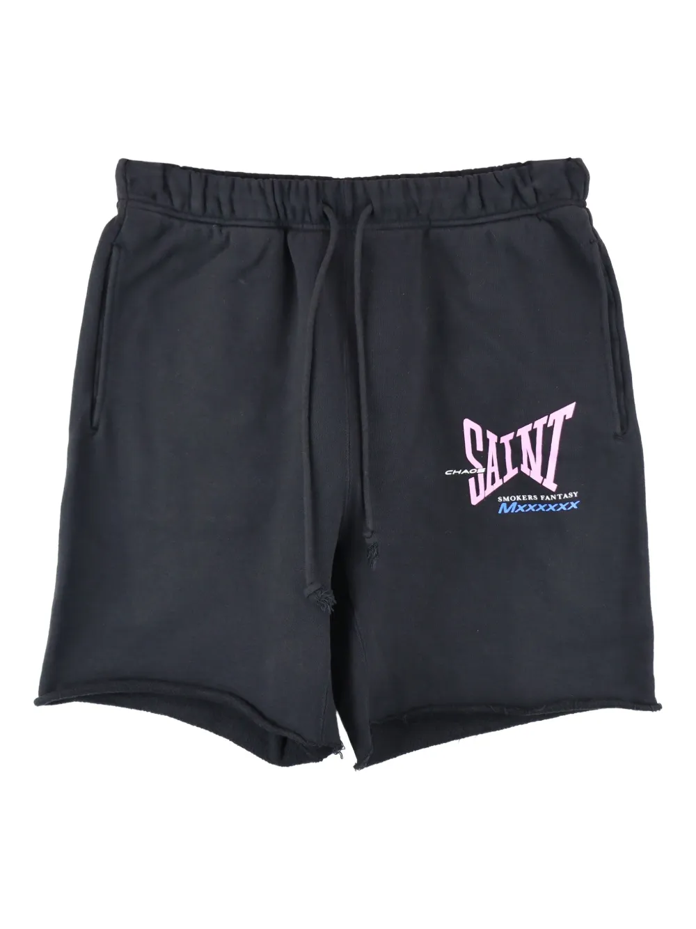 SAINT MXXXXXX cotton track shorts Zwart