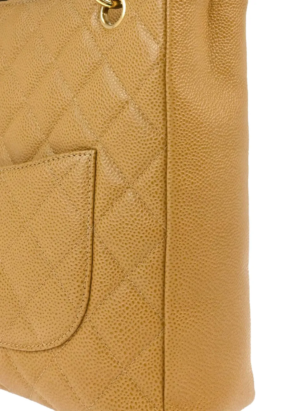 Pre-owned Chanel 2003 Petite Shopping Pst Tote Bag In Neutral