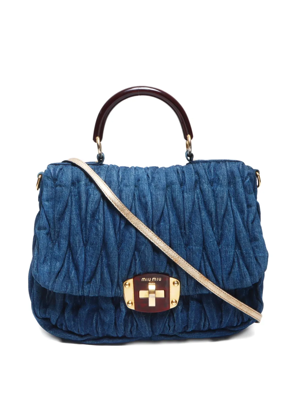Miu Miu Pre-Owned 2000-2015 matelassé two-way handbag | Blue | Image 1