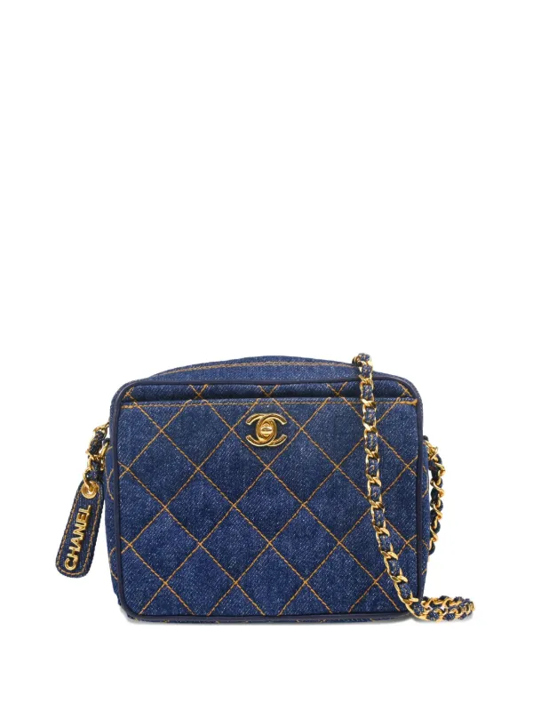 CHANEL デニム ショルダーバッグ CHANEL Pre-Owned 1997 デニムショルダーバッグ | ブルー | FARFETCH JP