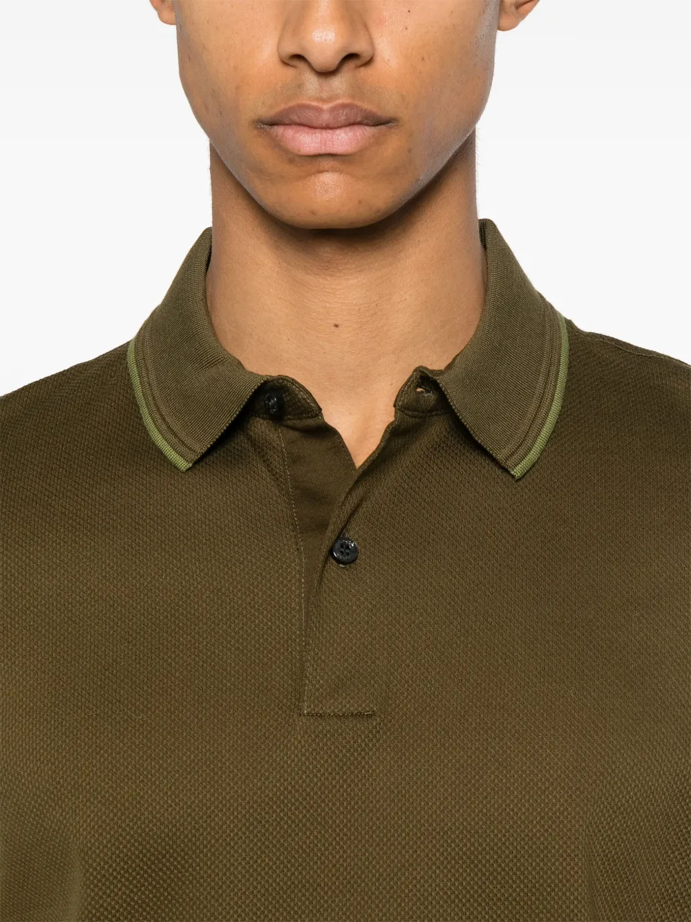 BOSS Poloshirt met textuur Groen