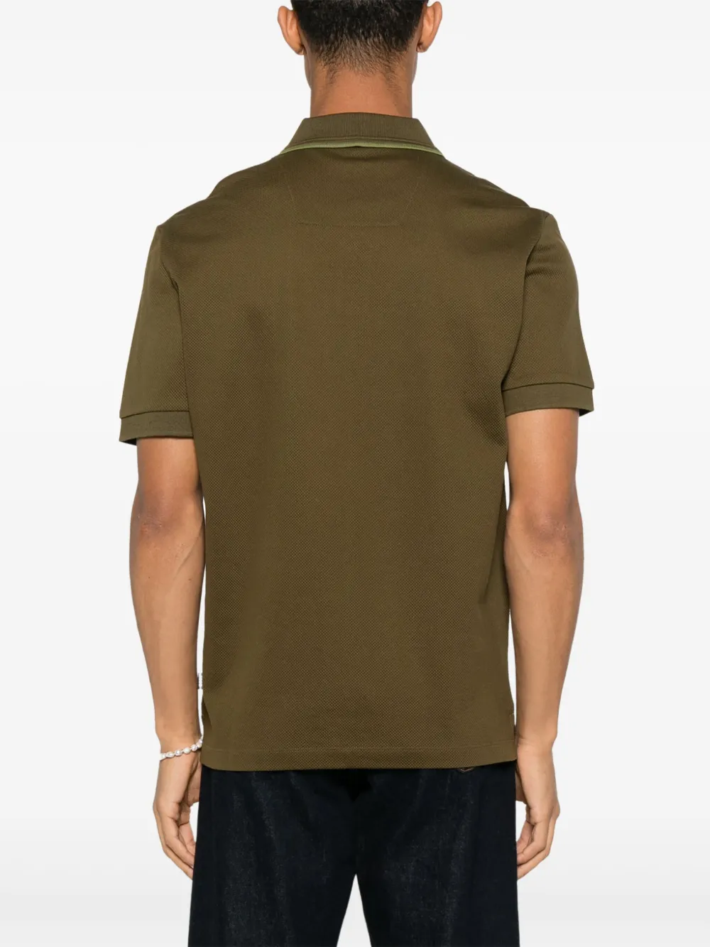 BOSS Poloshirt met textuur Groen