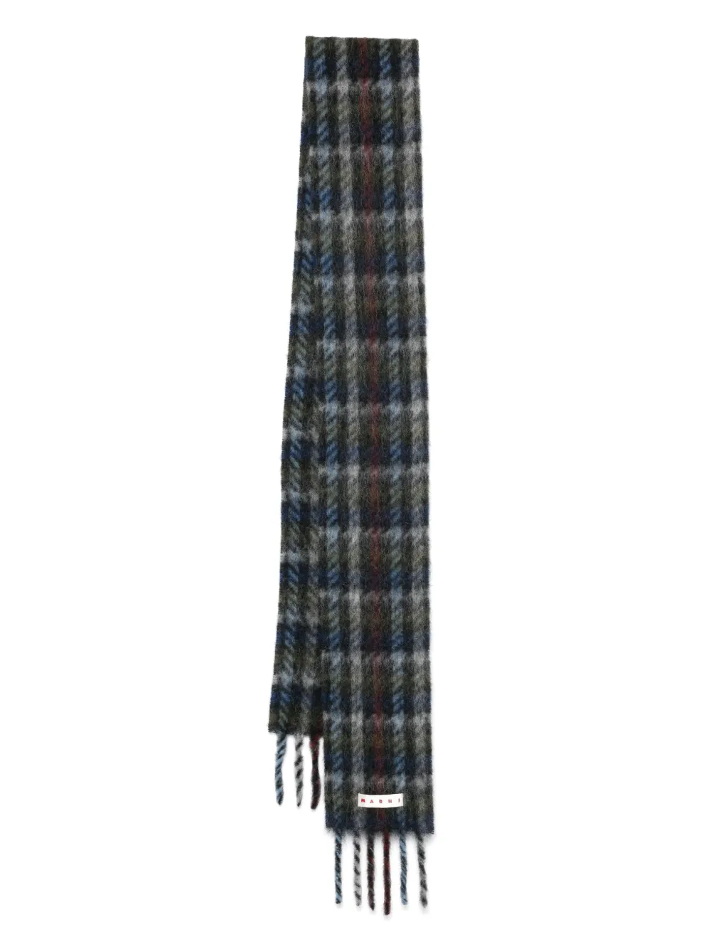 Marni Soft Fringed Scarf Multicolored Pattern In Black