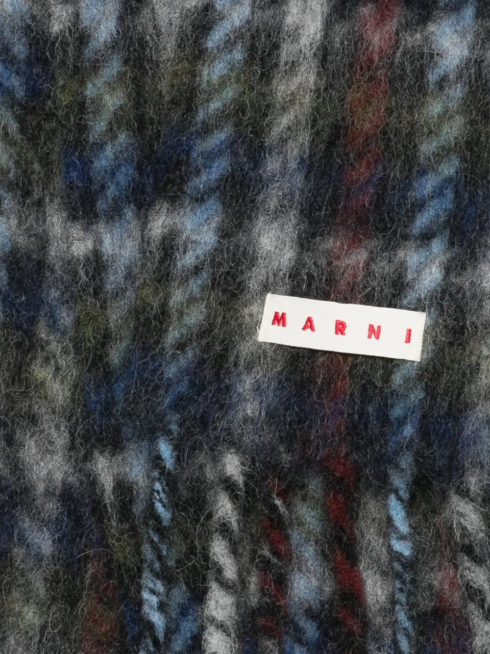 Marni logo-patch scarf - Blauw