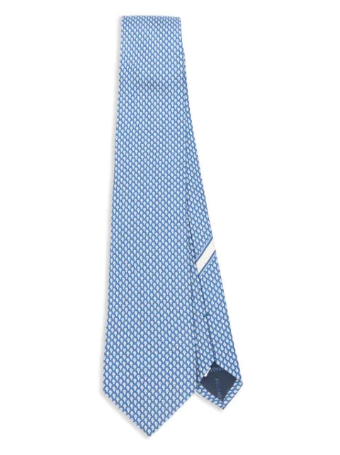 Ferragamo geometric-print silk tie