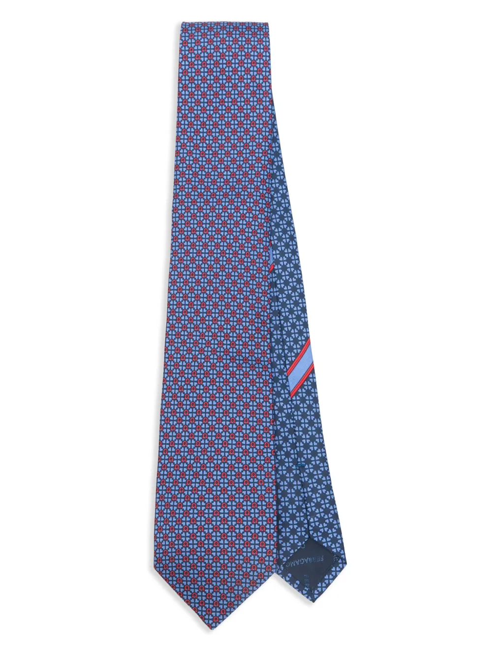 Ferragamo corbata de seda con estampado geométrico | azul | Image 1