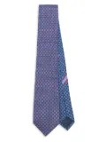 Ferragamo geometric-print silk tie - Blue
