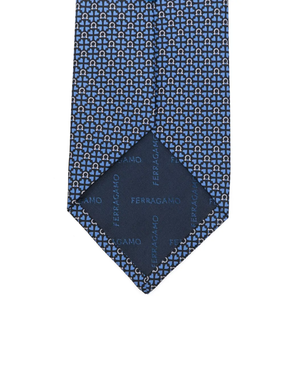 Ferragamo Stropdas met geometrische print - Blauw