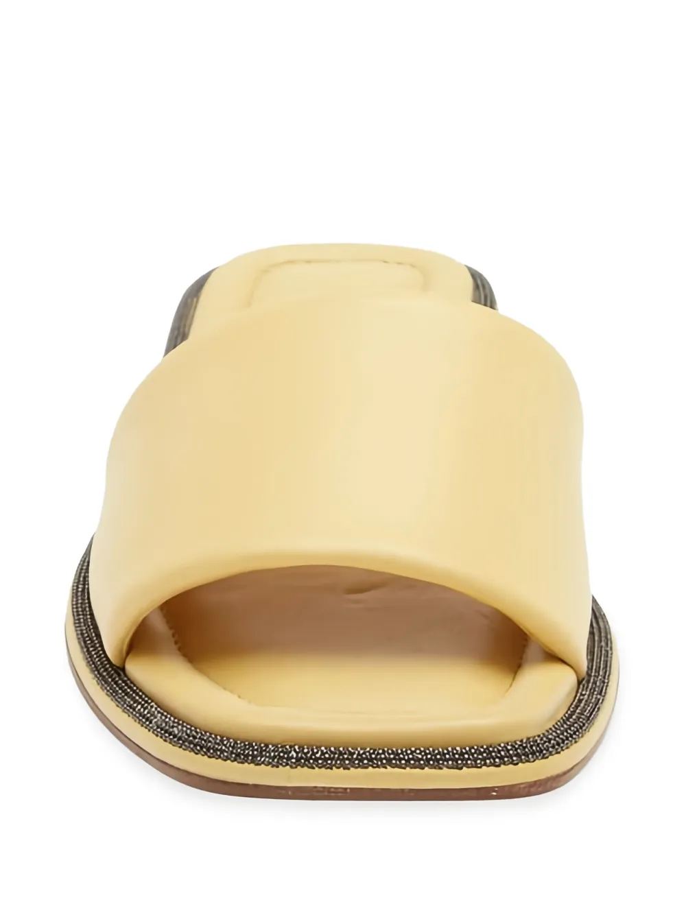Brunello Cucinelli leather slippers Yellow