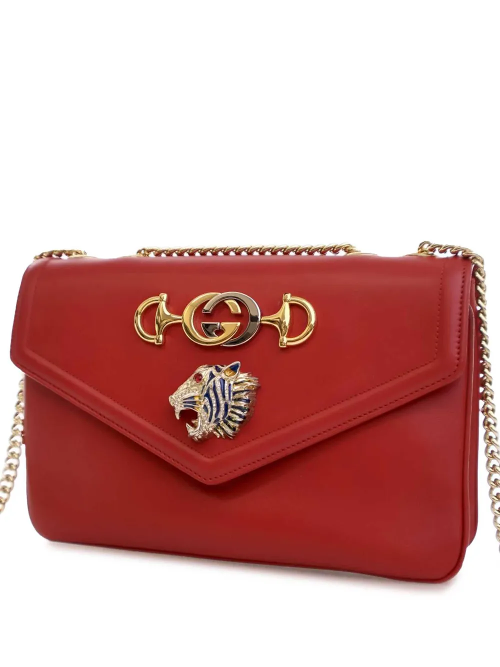 Pre-owned Gucci 2016-2024 Medium Leather Rajah Crossbody Bag
