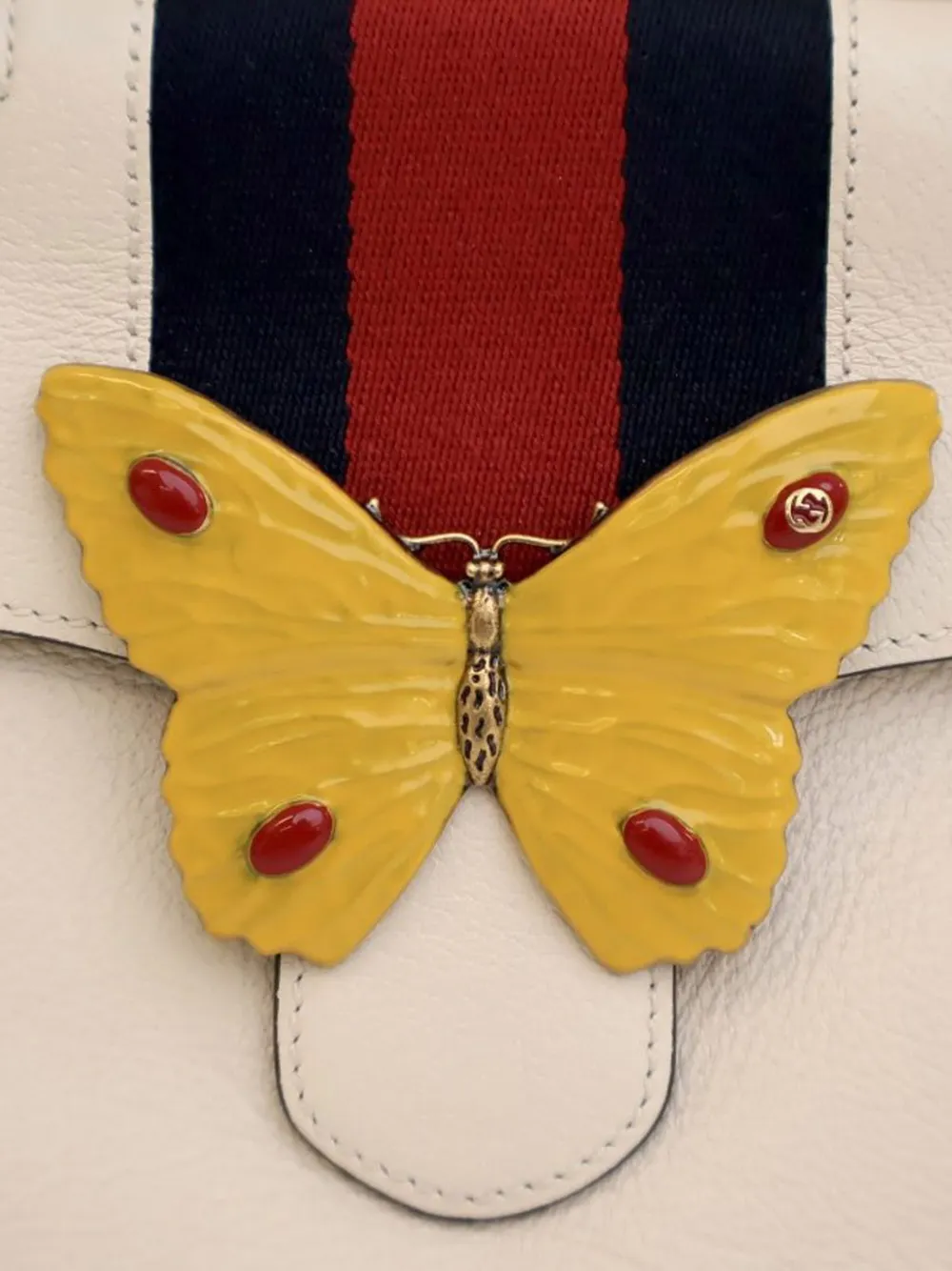 Pre-owned Gucci 2016-2024 Medium Web Linea Butterfly Totem Satchel