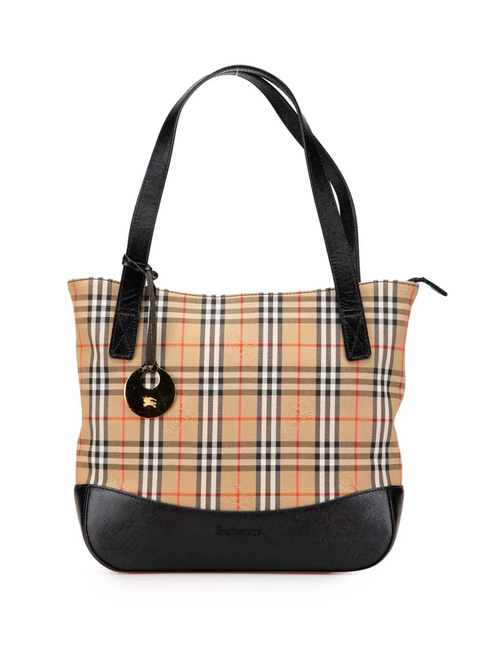 Pre-owned Burberry 20th Century Haymarket Check Canvas Handbag
