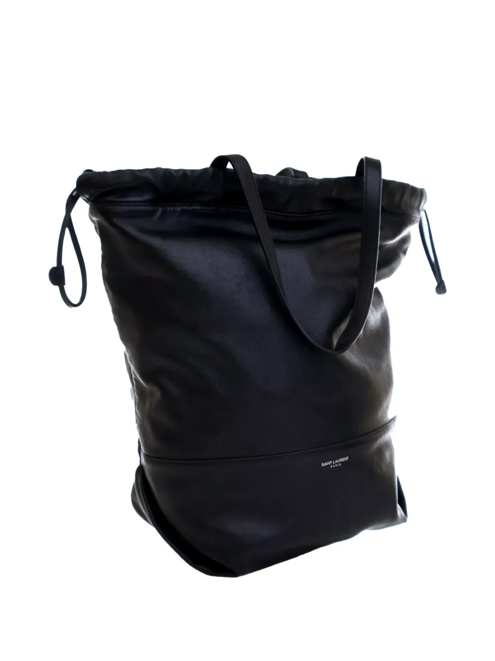Pre-owned Saint Laurent 2018 Lambskin Harlem Drawstring Bucket Bag