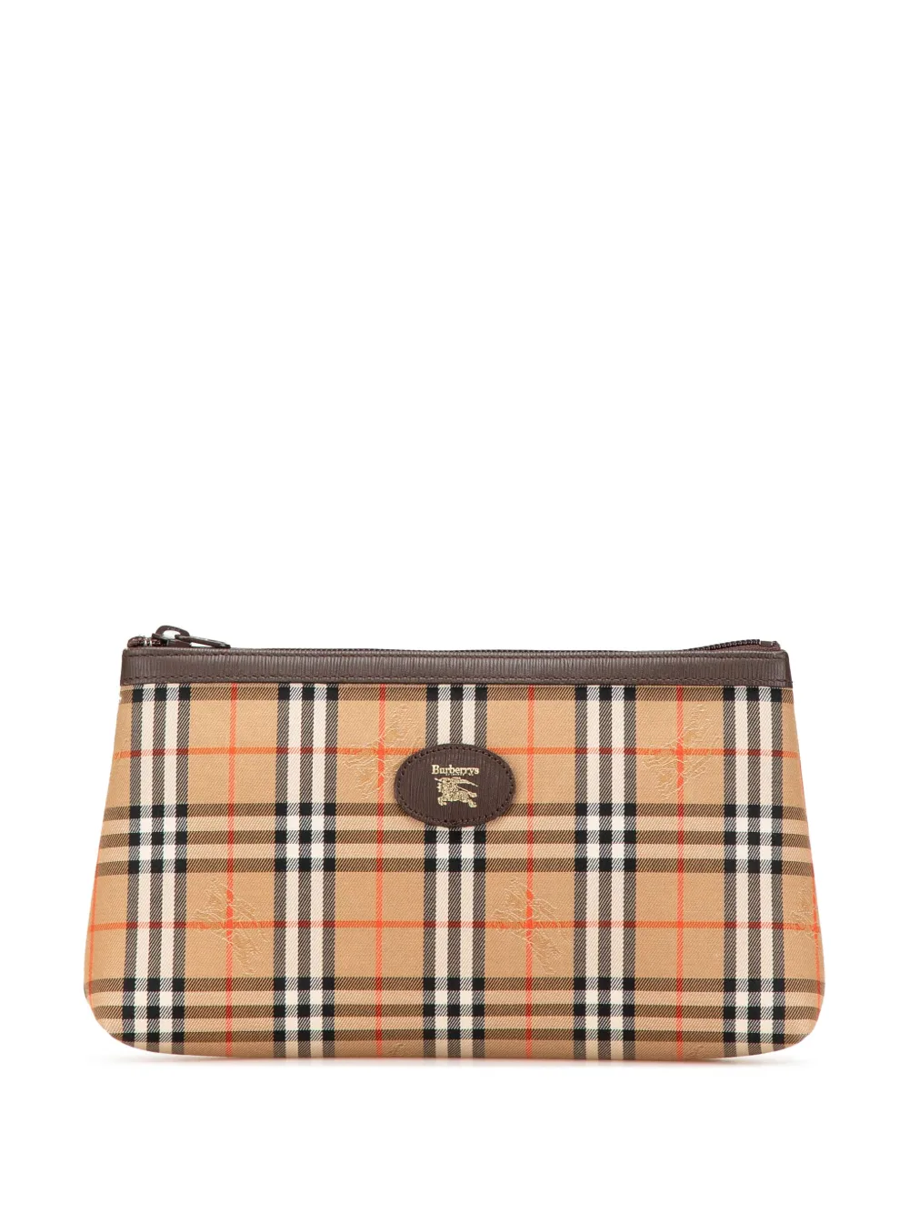 Pre-owned Burberry 20th Century Haymarket Check Canvas Clutch Bag