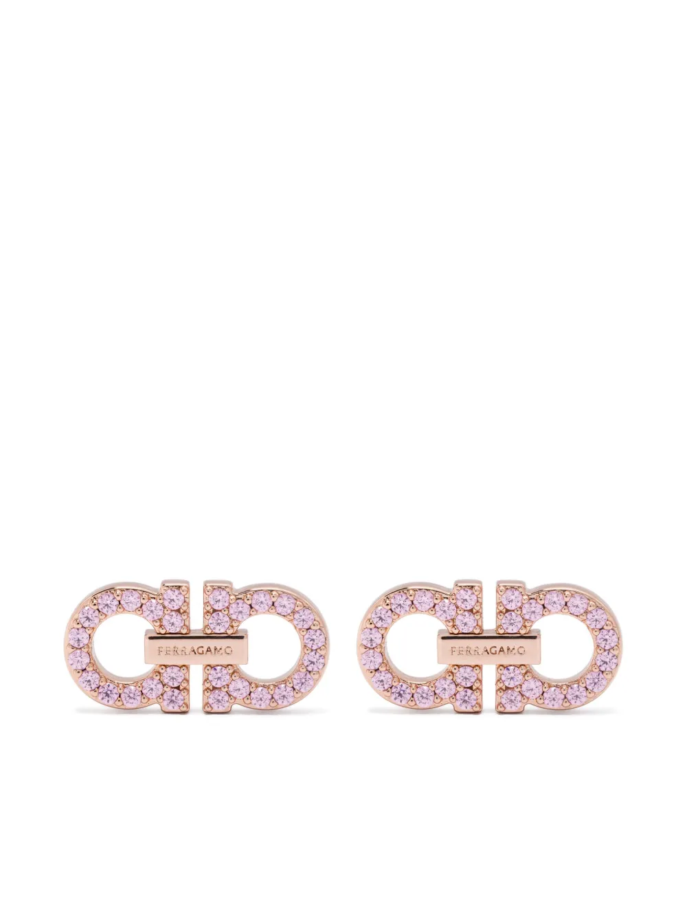 Ferragamo logo crystal-embellished earrings - Oro