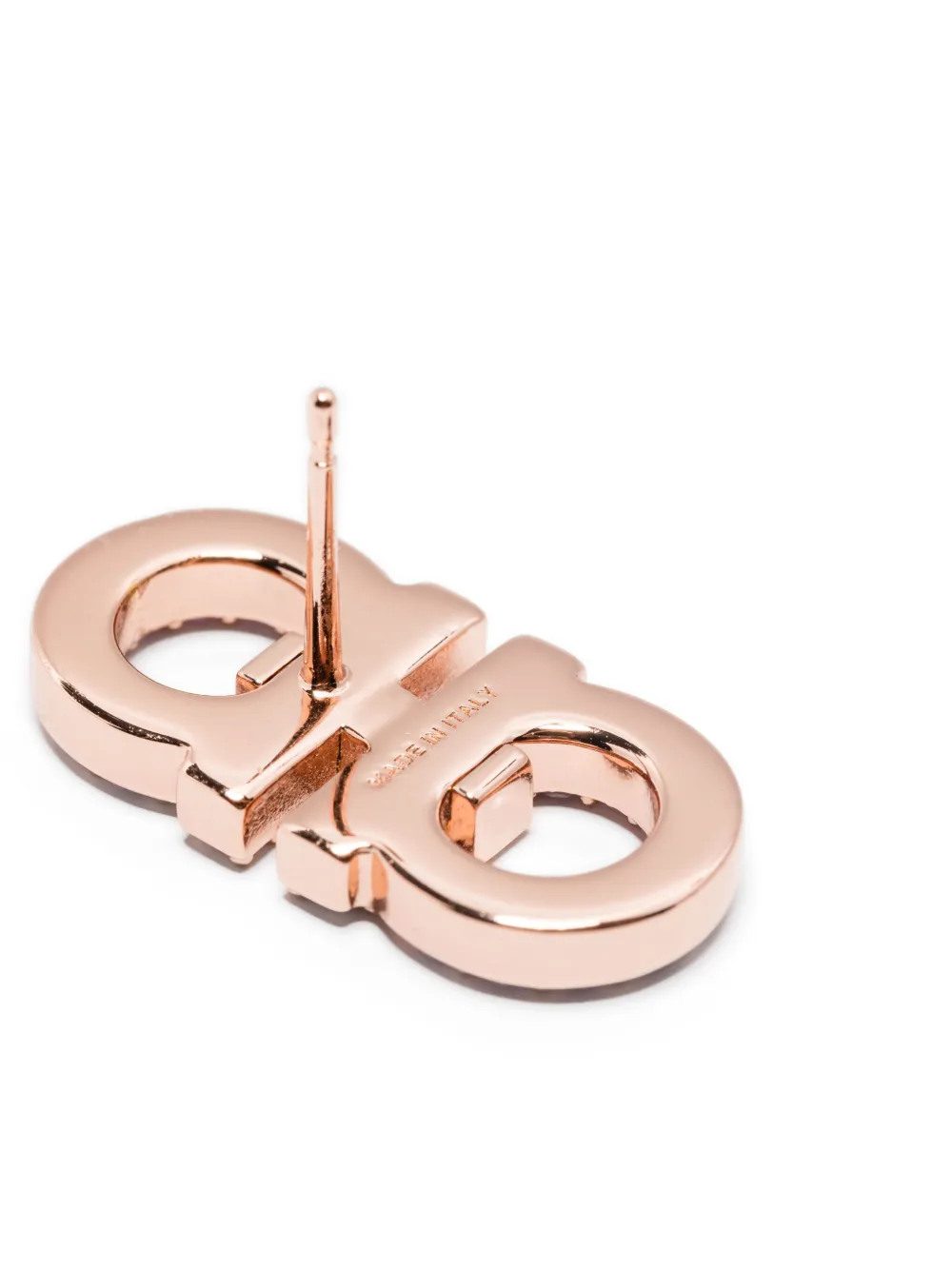 Ferragamo Golden Gancini Crystal Stud Earrings In Pink