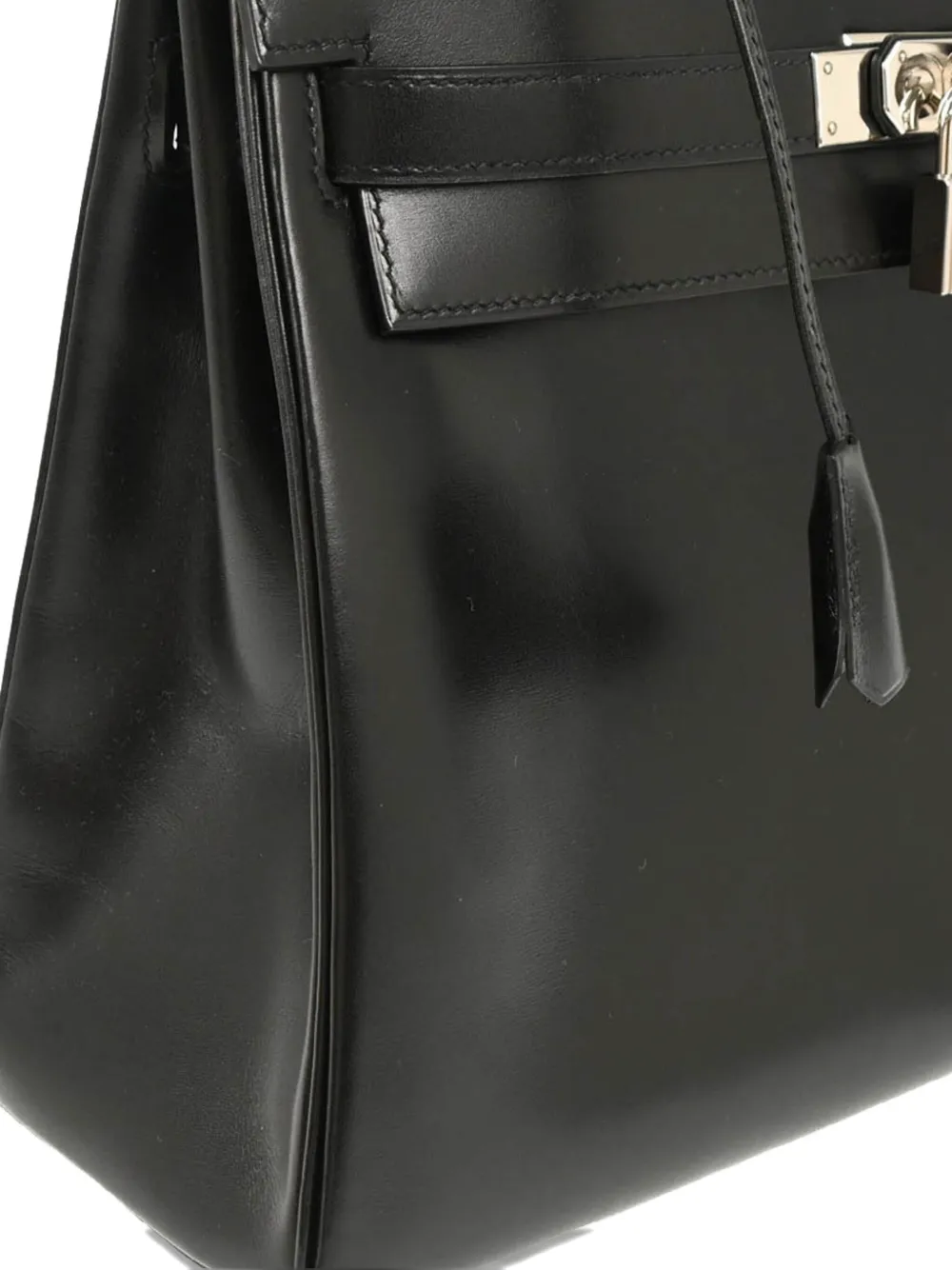 Pre-owned Hermes 2008 Kelly 32 Retourne Two-way Handbag In Black