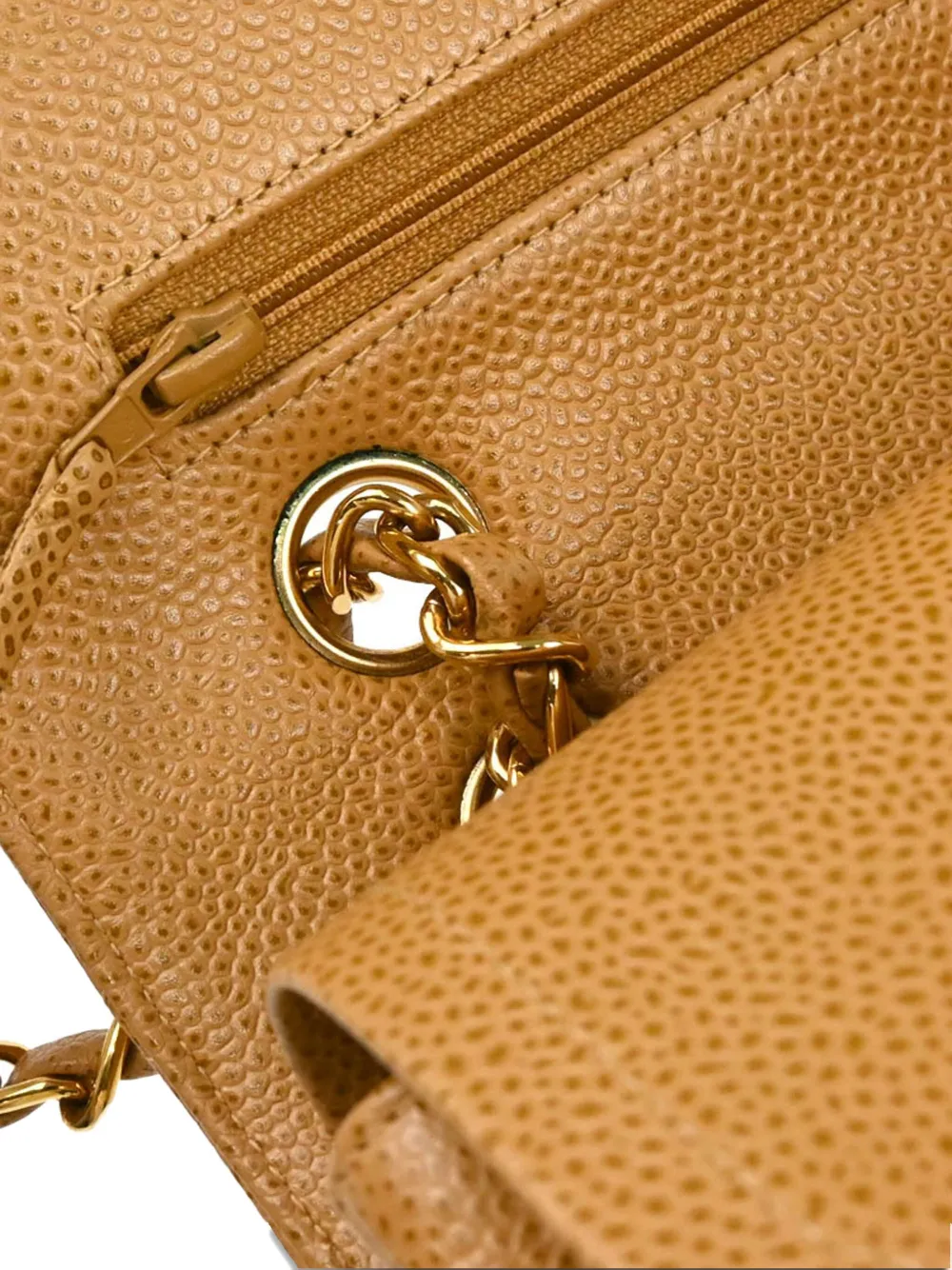 Pre-owned Chanel 2002 Medium Classic Double Flap Shoulder Bag In Neutral
