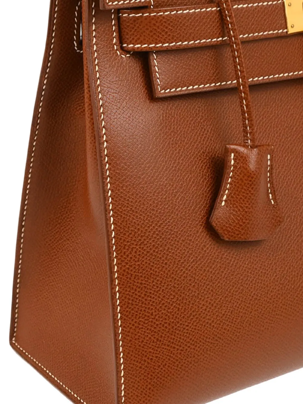 Pre-owned Hermes 2003 Kelly 28 Sellier Two-way Handbag In Brown