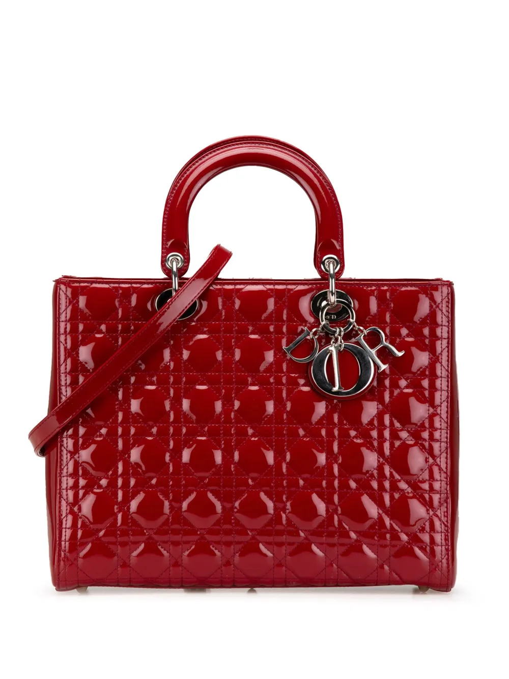 Christian Dior Pre-Owned 2013 Large Patent Cannage Lady Dior satchel - Christian Dior Pre-Owned 2013 Large Patent Cannage Lady Dior satchel -