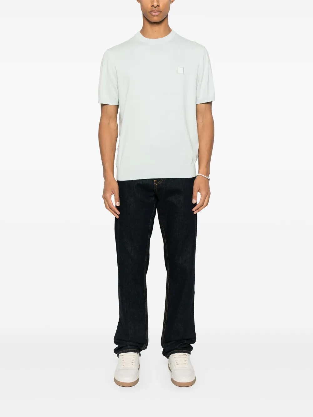 BOSS logo-patch T-shirt - Blauw