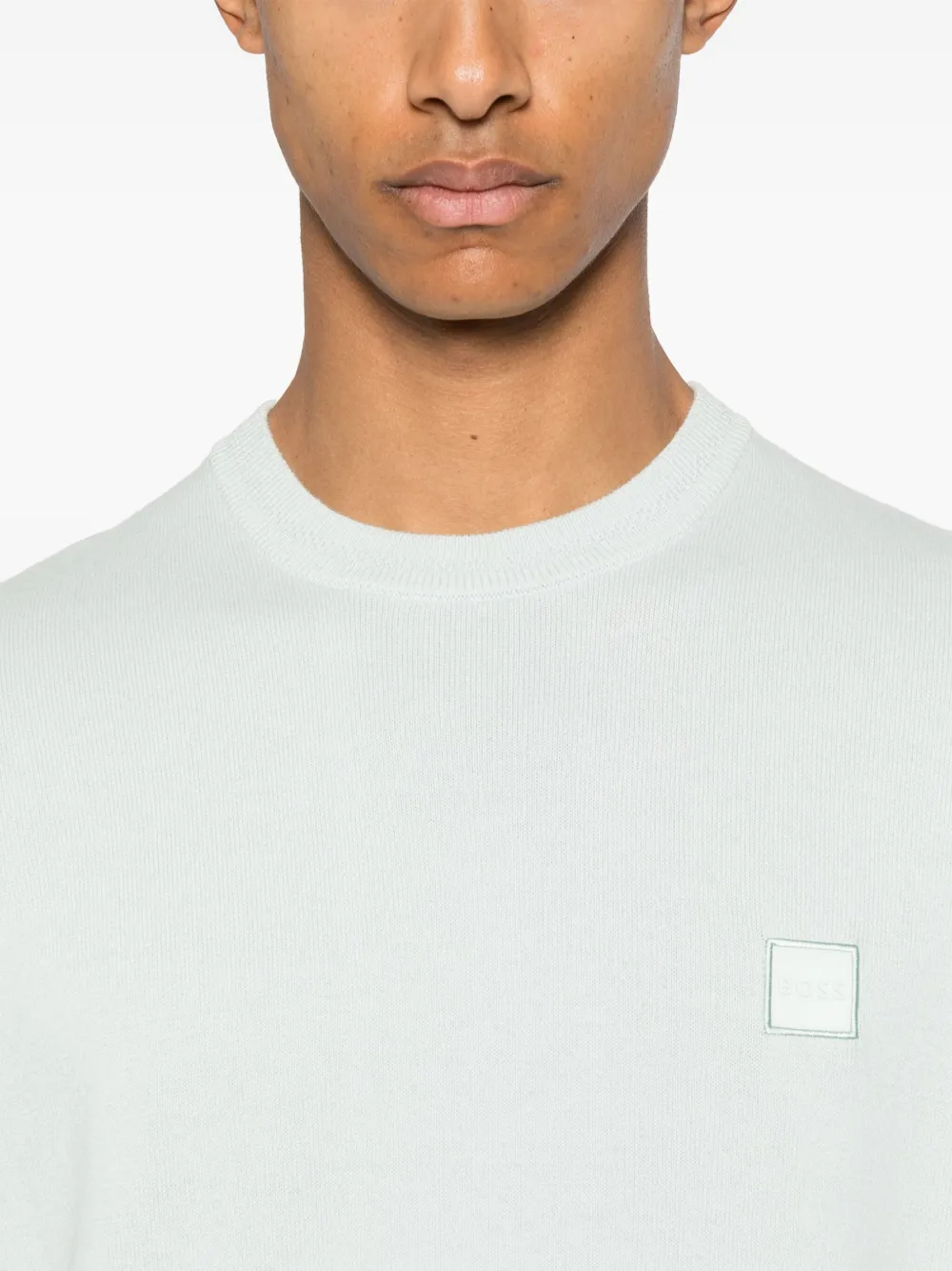 BOSS T-shirt met logopatch Blauw