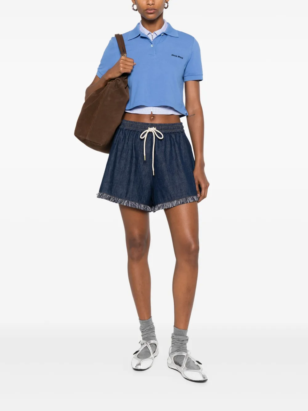 Miu Miu Cropped top - Blauw