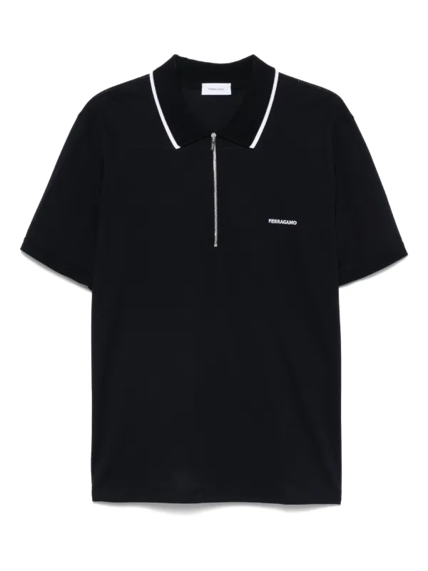 Ferragamo Cotton Polo Shirt Blue FARFETCH EG