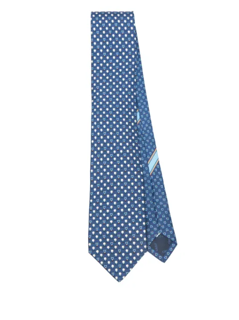 Ferragamo geometric-print silk tie