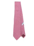 Ferragamo geometric-print silk tie - Red