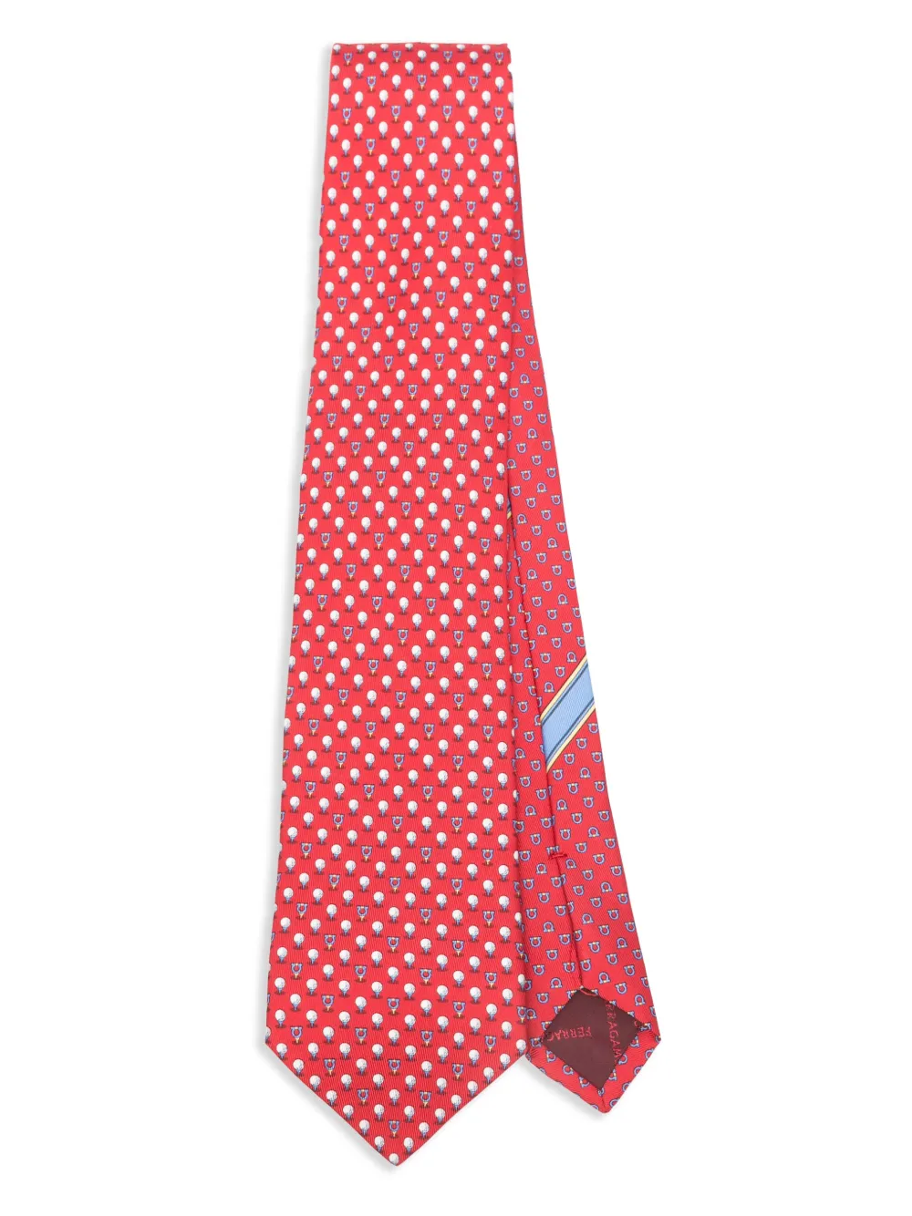 Ferragamo corbata de seda con estampado geométrico | rojo | Image 1