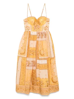 ZIMMERMANN Illuminate Halter Midi Dress | Pink | FARFETCH NO
