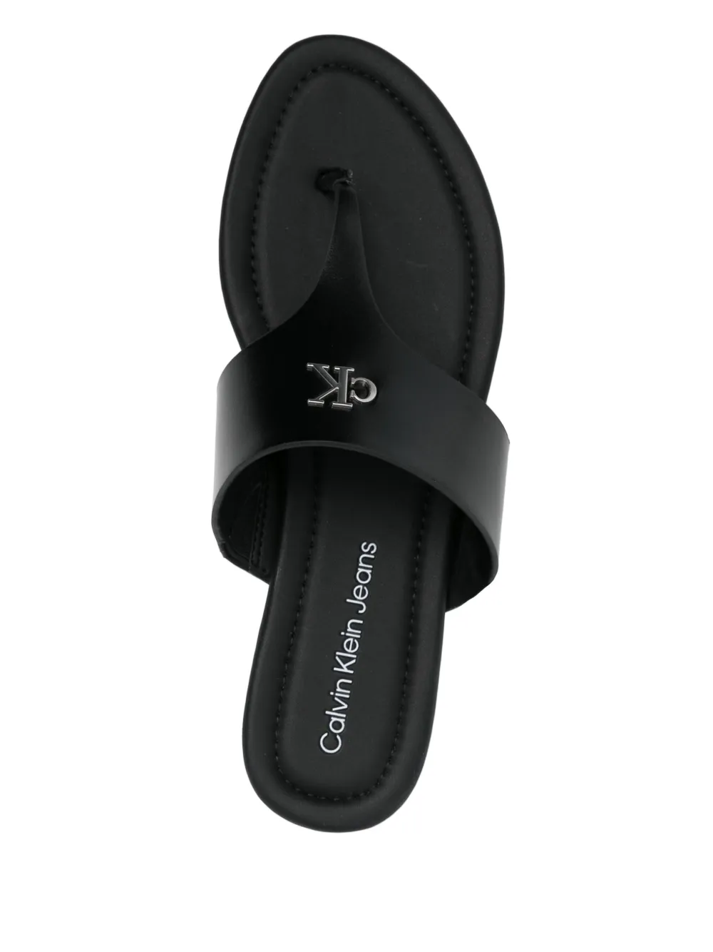 Calvin Klein Jeans faux-leather sandals Black