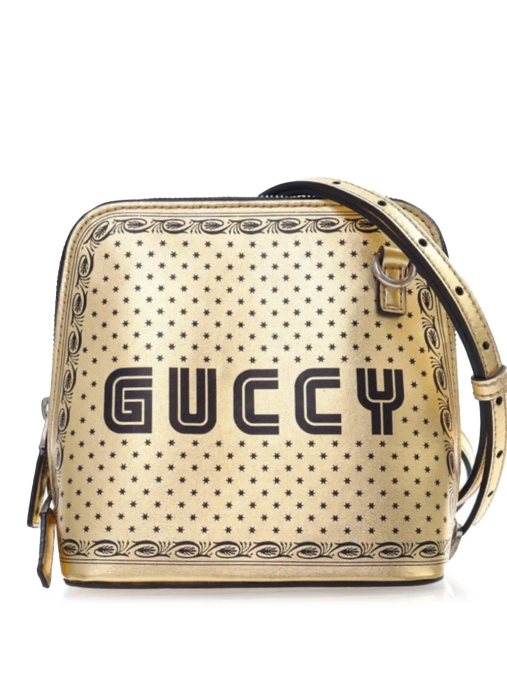 Gucci Pre-Owned 2016-2024 ミニ カーフスキン GUCCY セガ ショルダーバッグ - ゴールドトーン Gucci Pre-Owned 2016-2024 ミニ カーフスキン GUCCY セガ ショルダーバッグ - ゴールドトーン