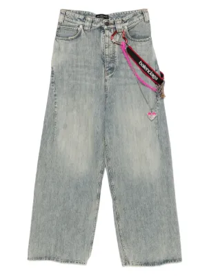 ［BALENCIAGA］バレンシアガ Wide-Leg Baby Pink Jeans Balenciaga wide-leg Jeans | Pink | FARFETCH
