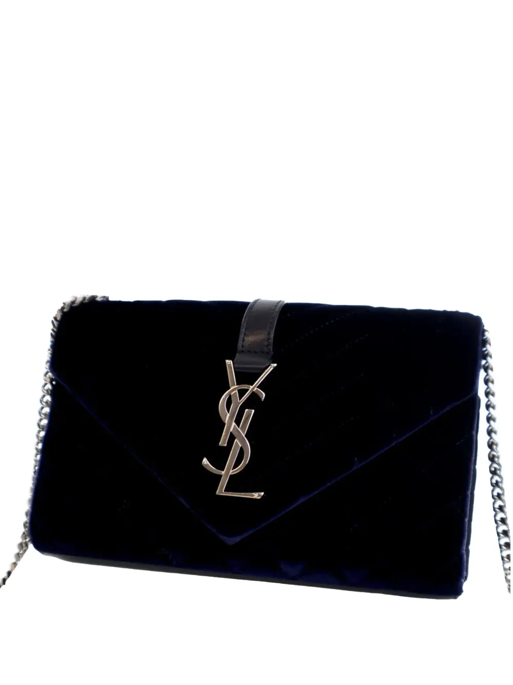Pre-owned Saint Laurent 2019 Small Velvet Triquilt Monogram Envelope Bag Crossbody Bag