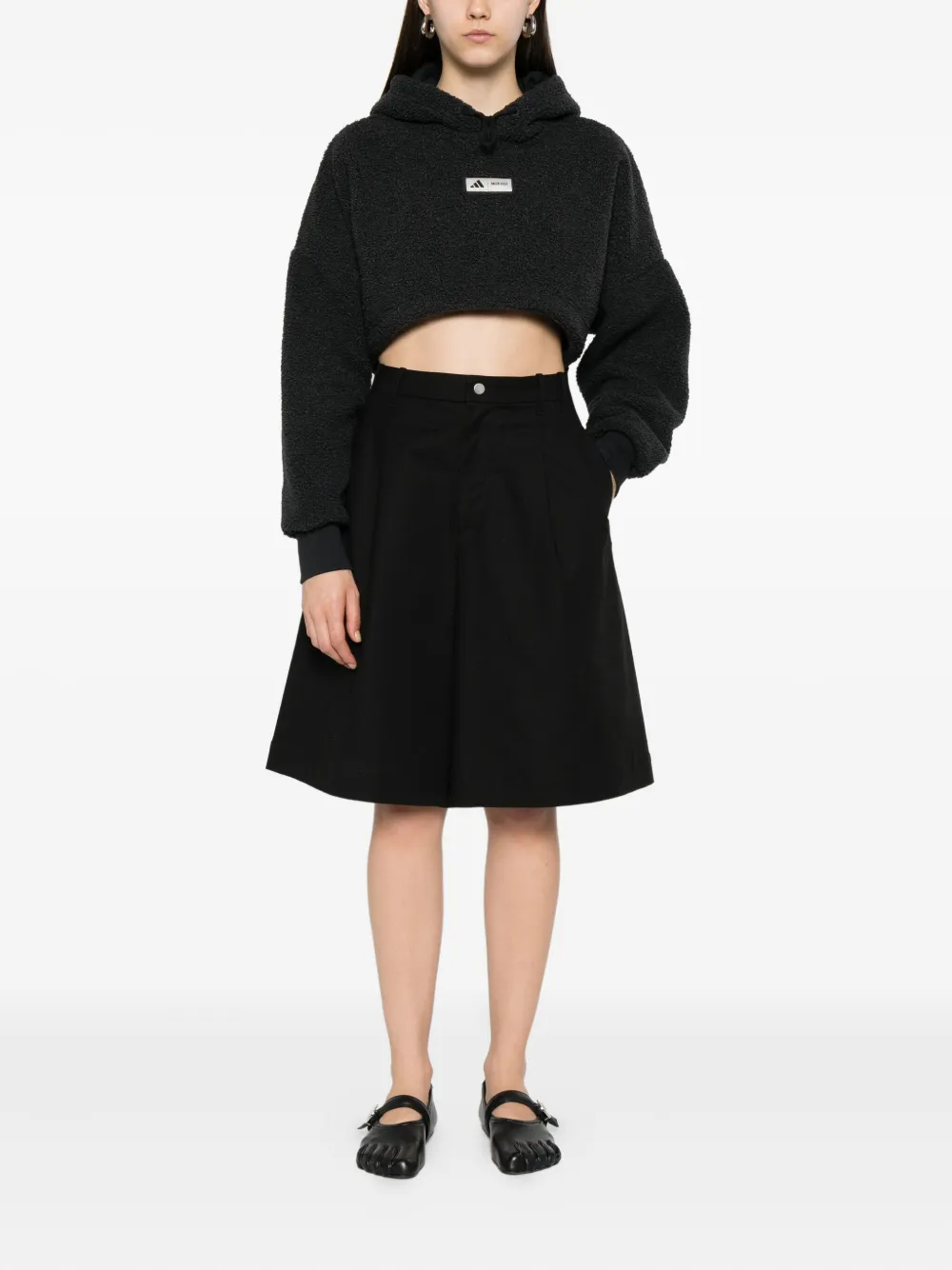 adidas x Moon Boot cropped fleece hoodie Zwart