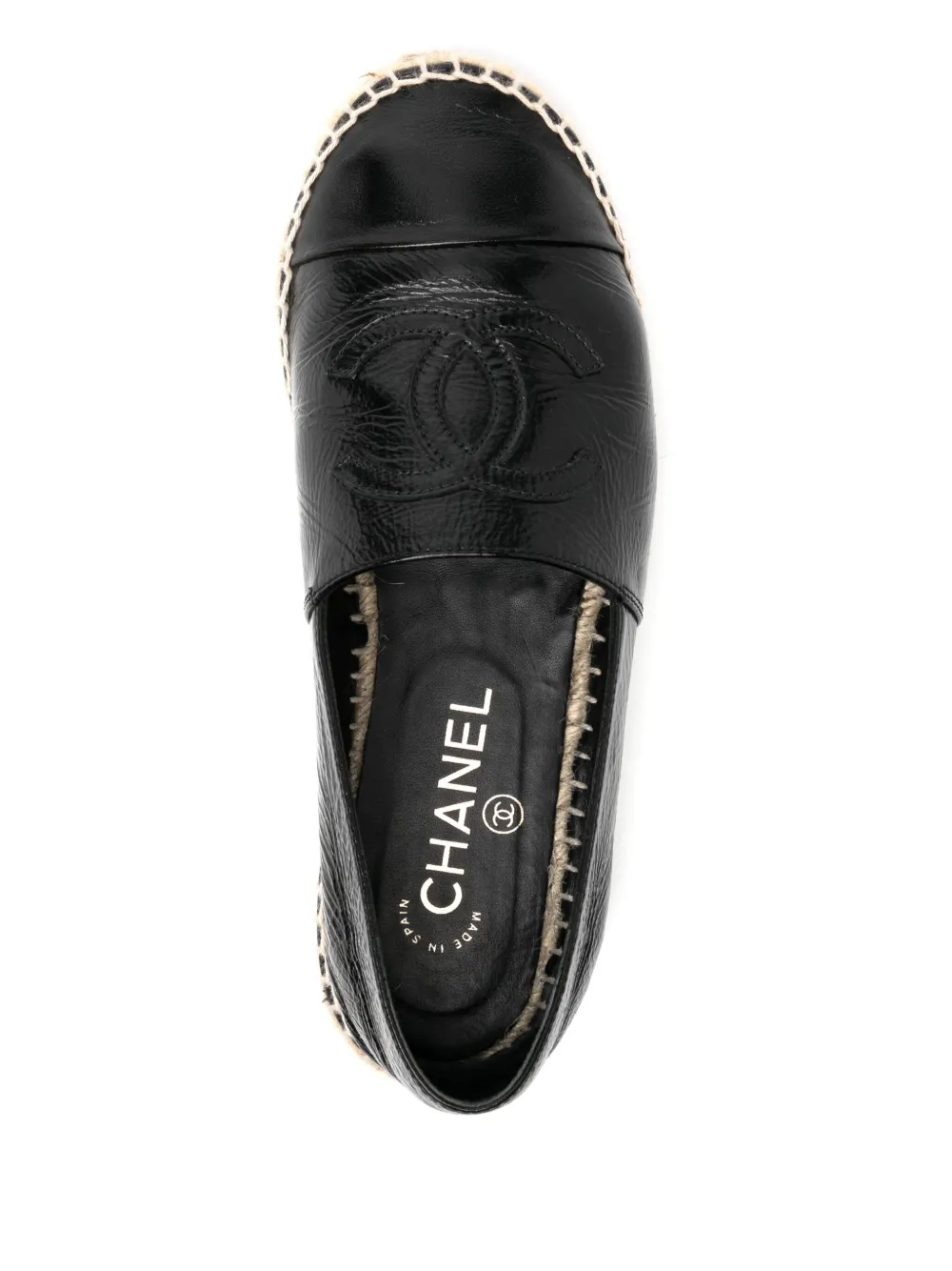 Pre-owned Chanel Leather Espadrilles In Black